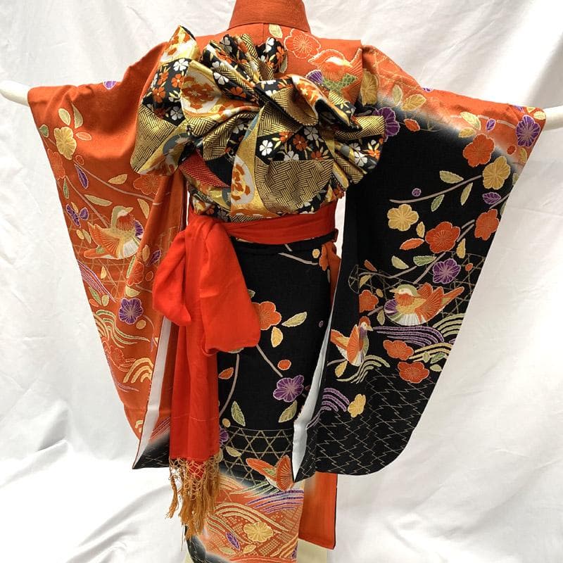 Ｋ506ag30■七五三 七歳 女児 着物&袋帯&長襦袢&小物フルセット■