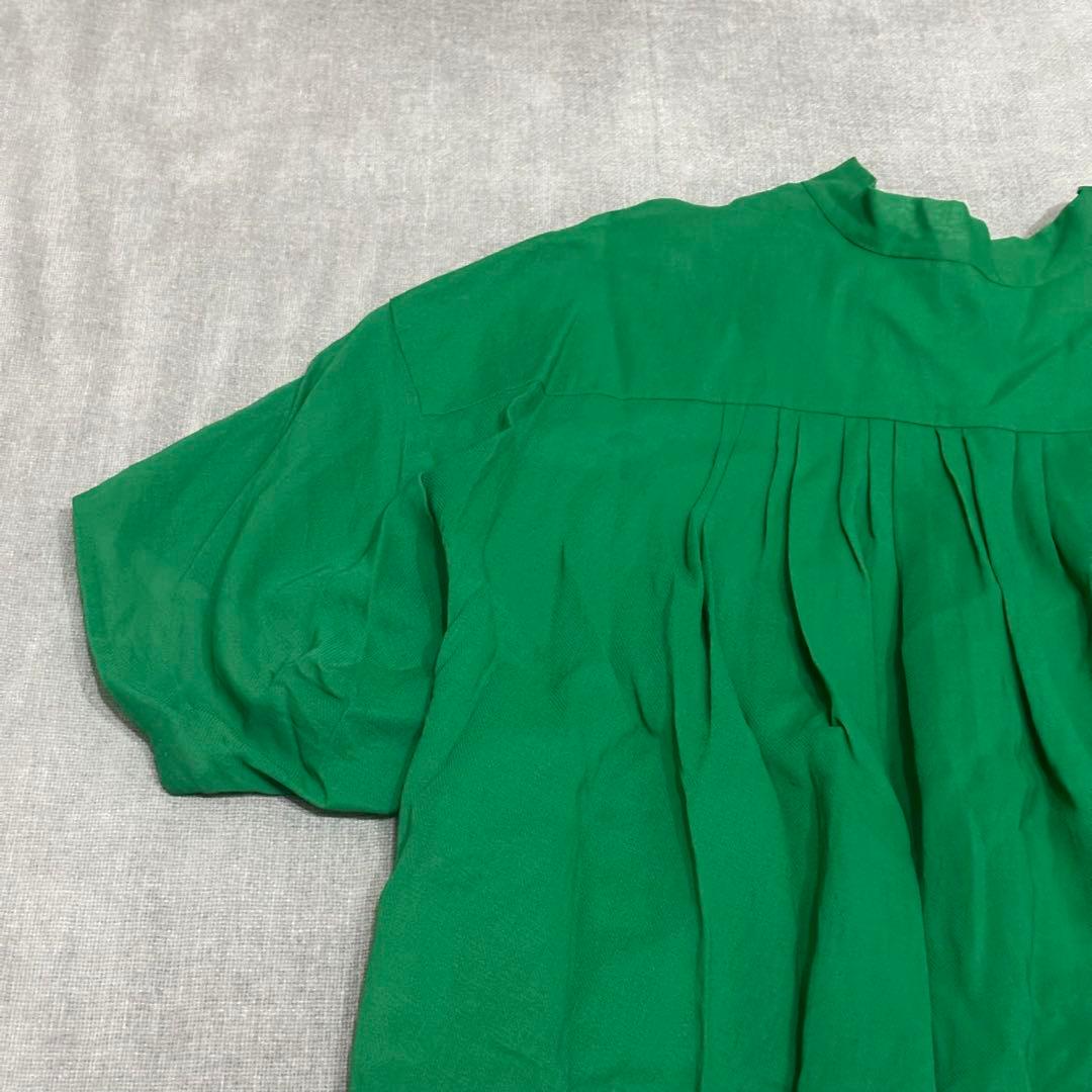 【美品】Drawer ドゥロワー ボウタイショートスリーブ コットンブラウス