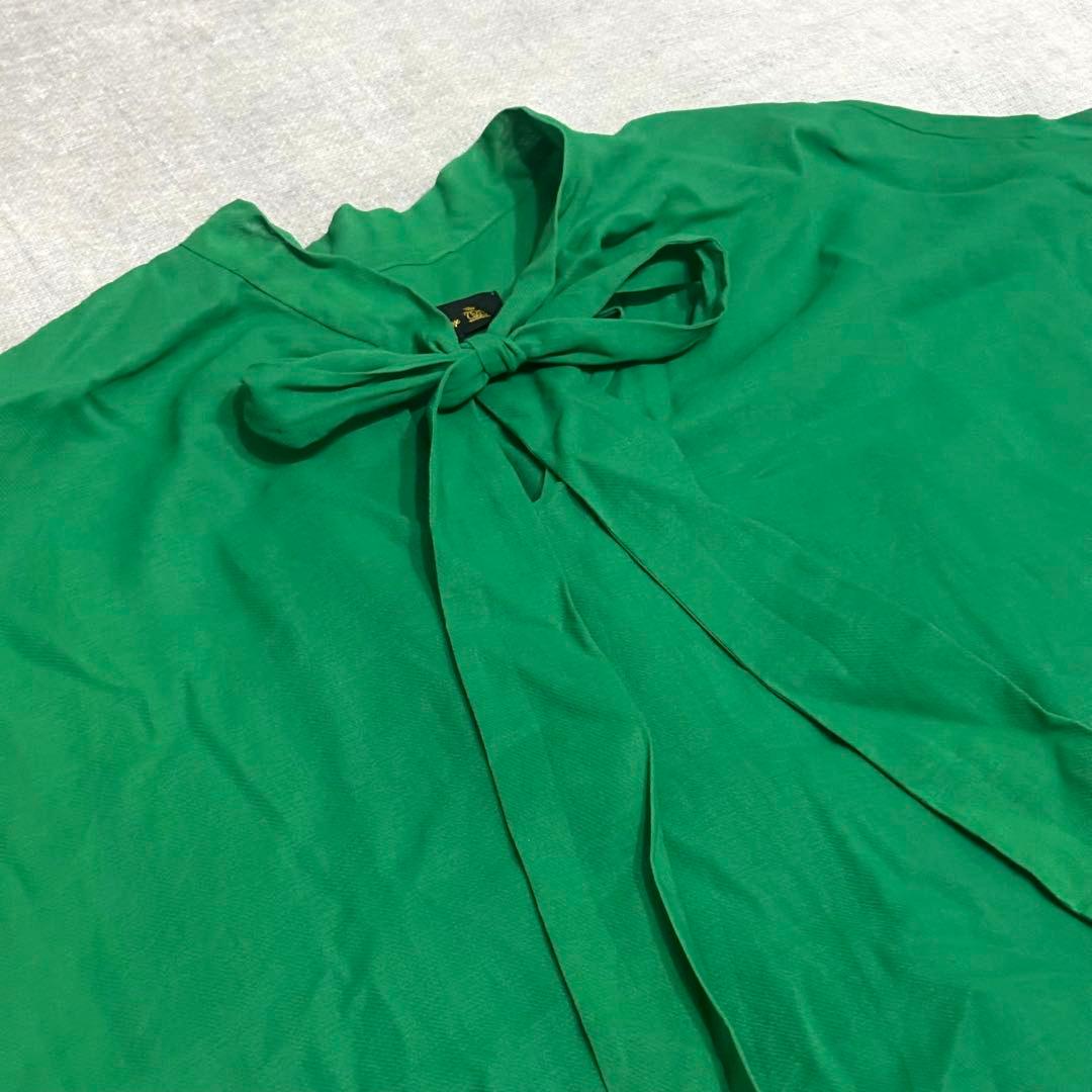 【美品】Drawer ドゥロワー ボウタイショートスリーブ コットンブラウス