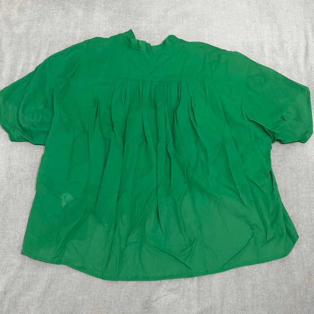 【美品】Drawer ドゥロワー ボウタイショートスリーブ コットンブラウス