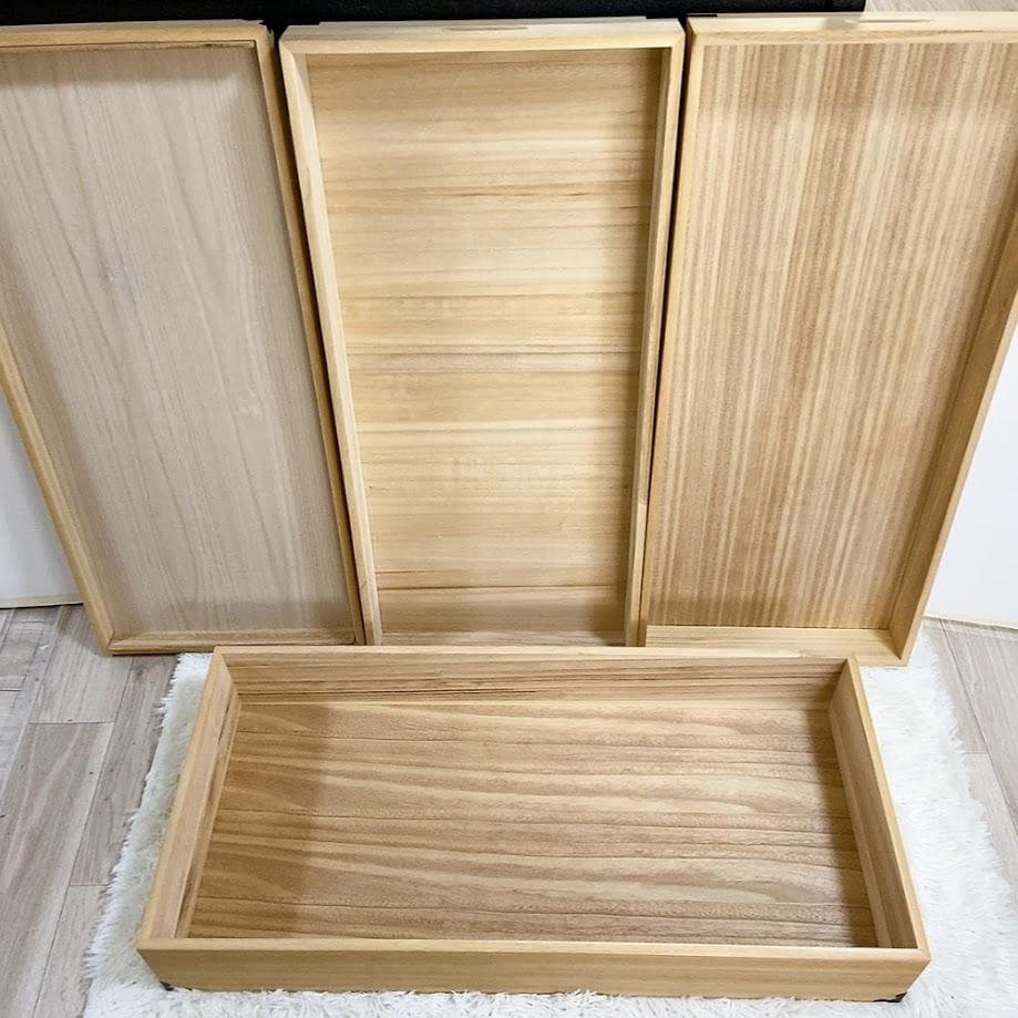 美品！ 桐箱 衣装箱 蓋つき 衣装ケース 桐ケース 3段 着物 【中古品】★