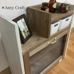 【サイズオーダー可】【引取可能】扉付きキッチン収納（収納ケース大1個＆小1個付）