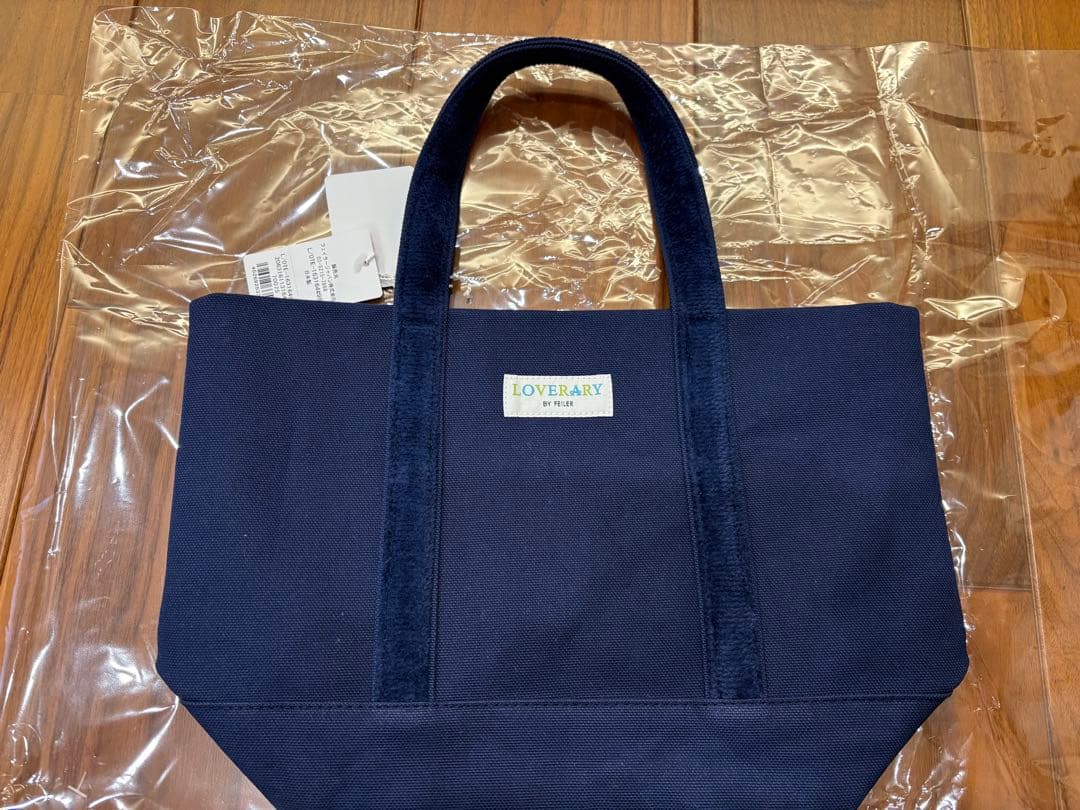 ラブラリー バイ フェイラー オールドテディ ワッペン トートバッグ　ネイビー
