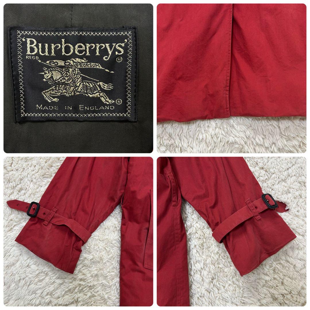 vintage バーバリーズ トレンチコート イギリス製 赤 ライナー ロング丈