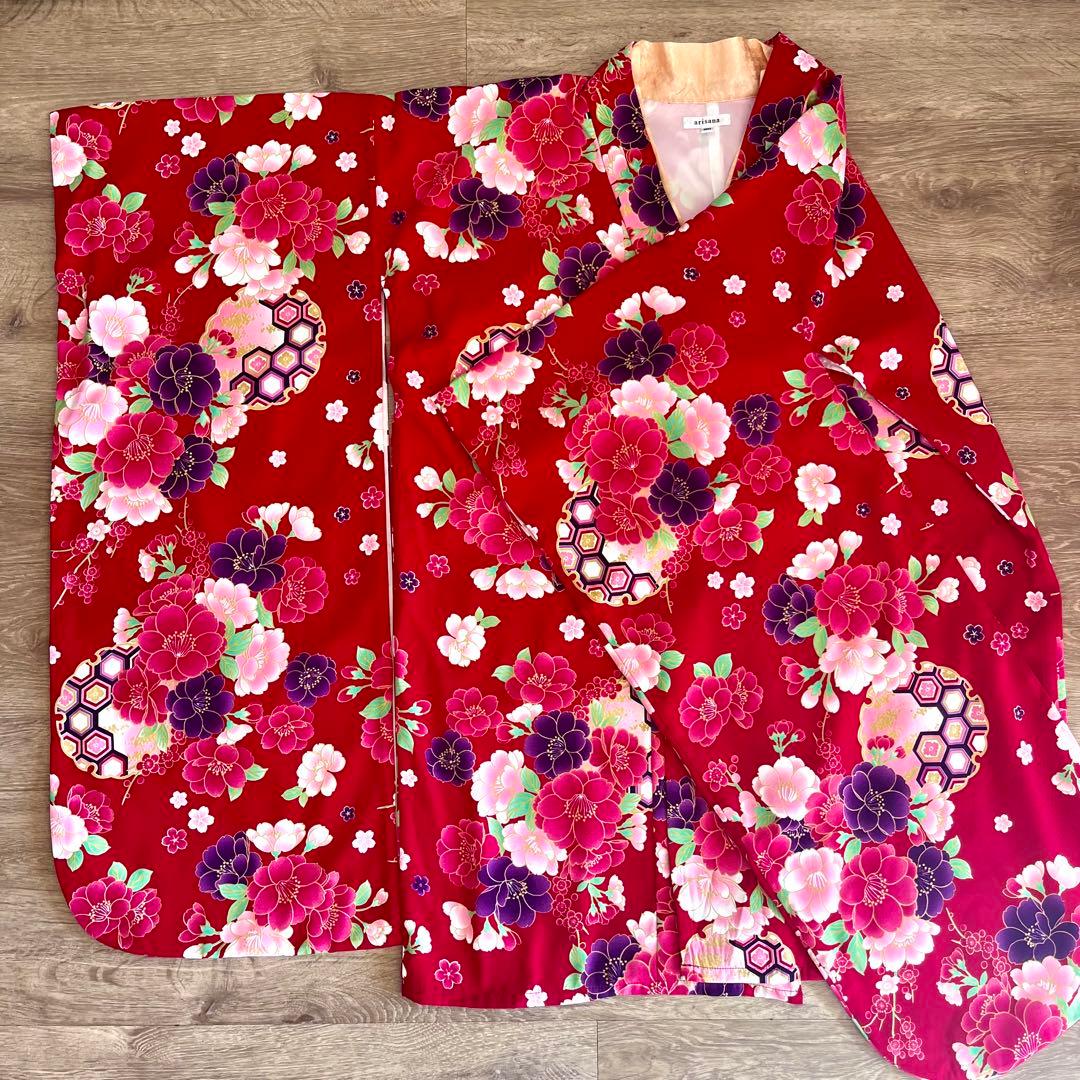 アリサナ 袴 セット 小学校 卒業式 赤 ネイビー 160 髪飾り付き 美品