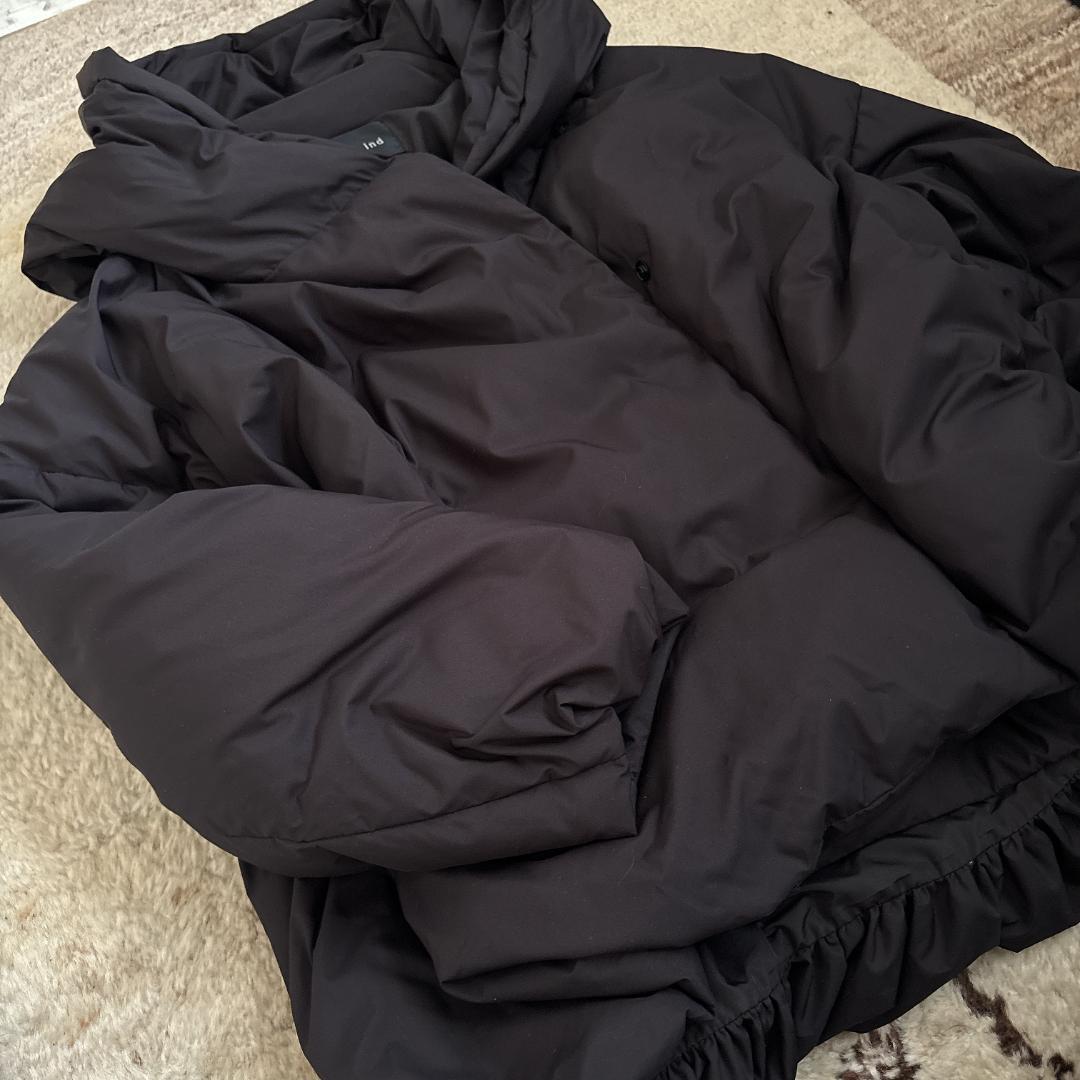 今日まで値下mizuiroindミズイロインド　フードショートダウンジャケット黒