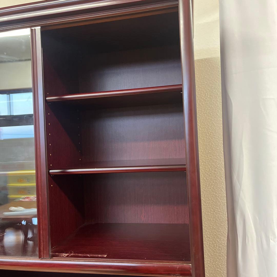 昭和 レトロ　サイドボード　食器棚　本棚　ガラスキャビネット