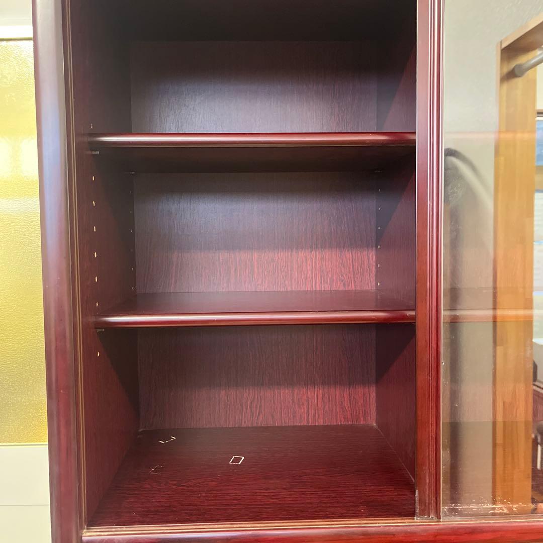 昭和 レトロ　サイドボード　食器棚　本棚　ガラスキャビネット