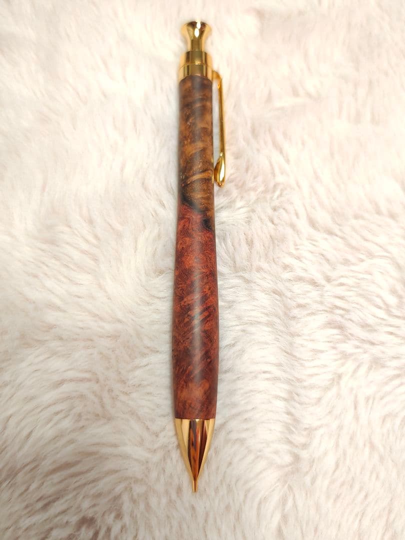 コブタ工房　極上花梨瘤紅白　シャーペン