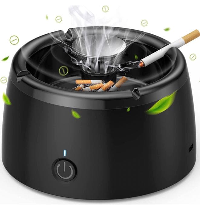 灰皿 脱臭機 充電式空気清浄機 スモークレス灰皿 マイナスイオン発生器 軽量