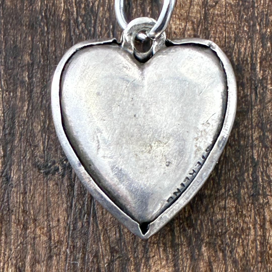 スウィートハートジュエリー ダブルハート シルバーヴィンテージネックレスNAVY