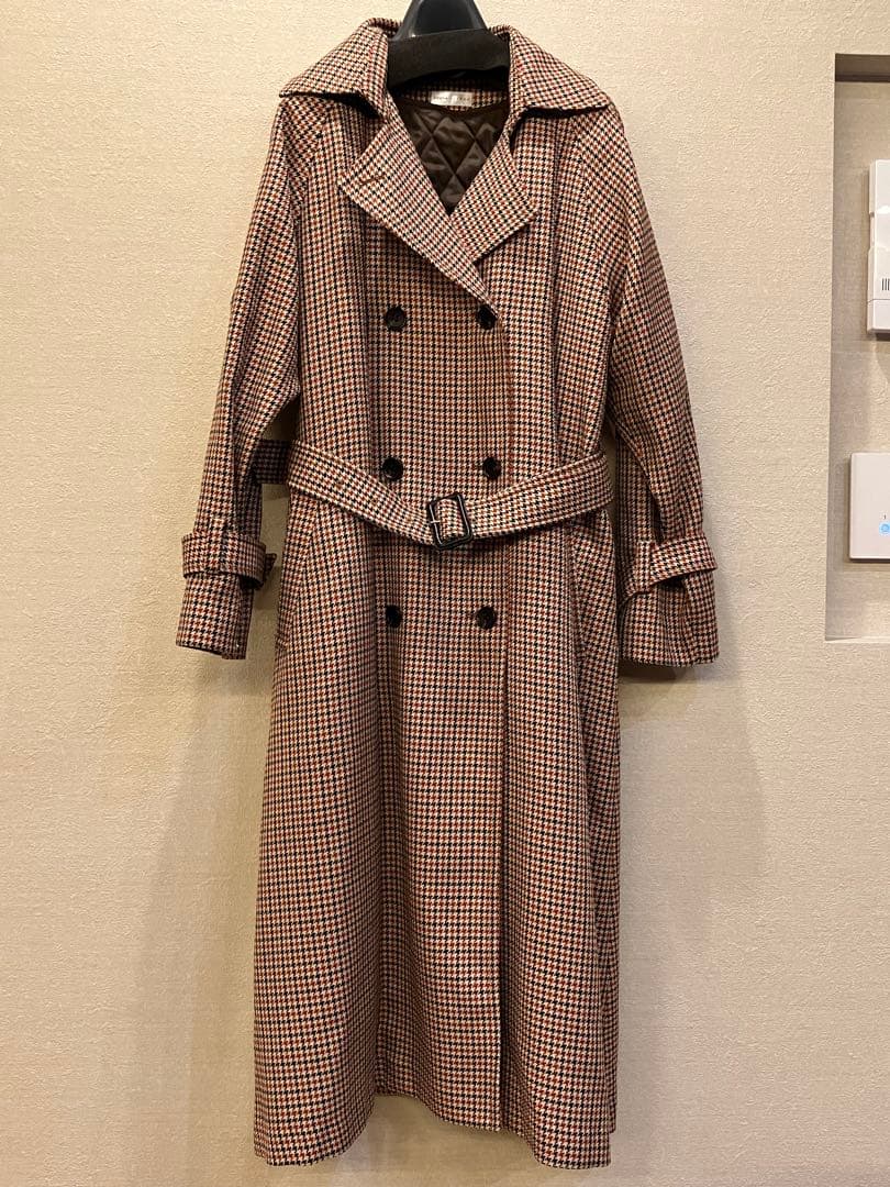 EPOCA チェック柄トレンチコート ブラウン レディス