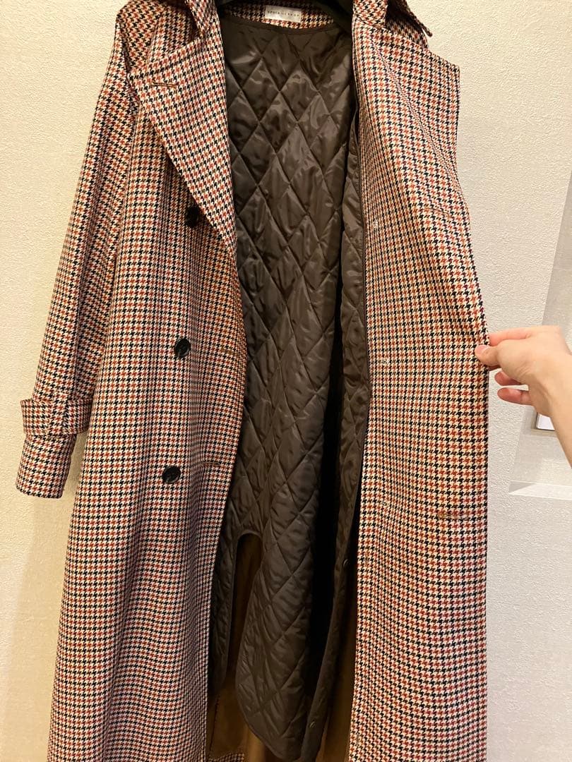 EPOCA チェック柄トレンチコート ブラウン レディス