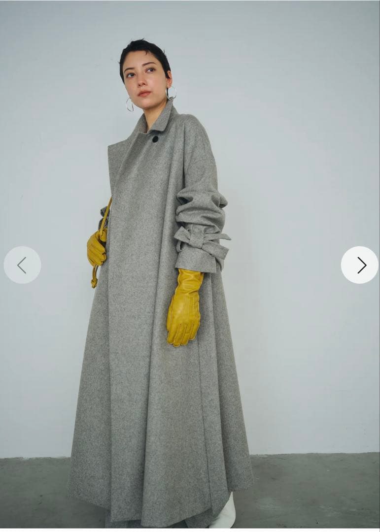 【新品】CHIEKO+ flannel wrap coat グレー36サイズ