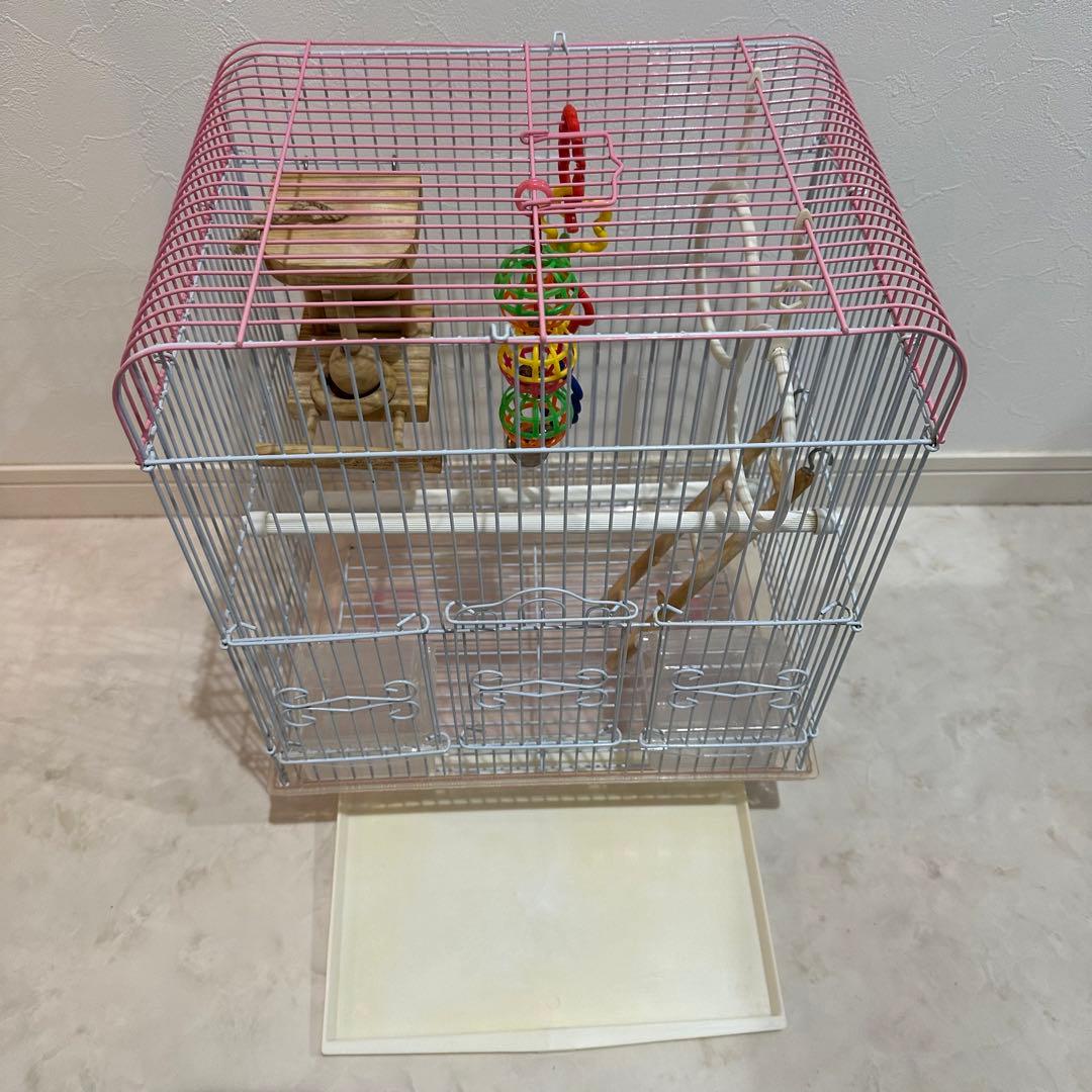 【送料無料】鳥かご2セット/バードヒーター/手作りカバー/止まり木/おもちゃ等