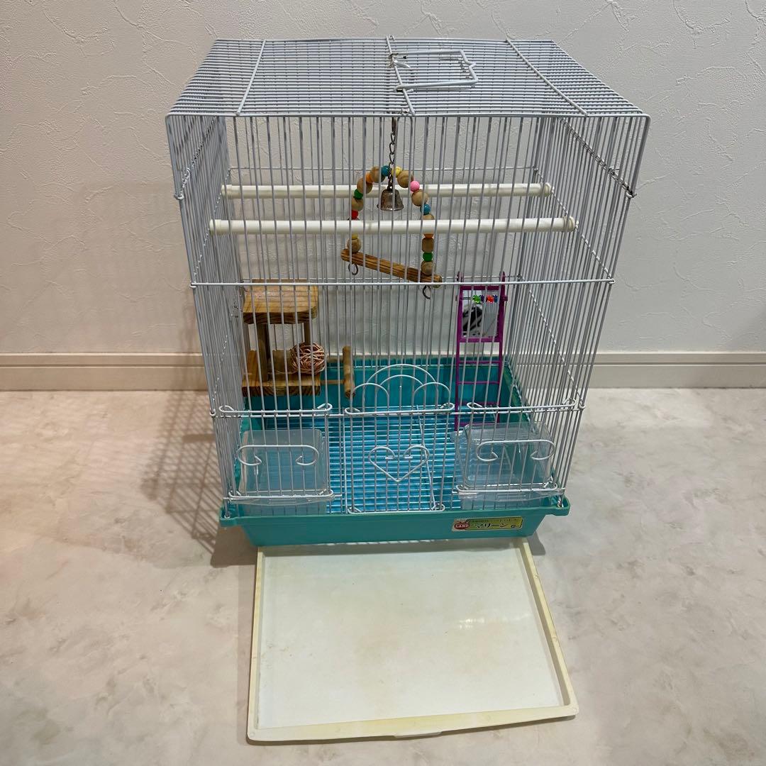 【送料無料】鳥かご2セット/バードヒーター/手作りカバー/止まり木/おもちゃ等