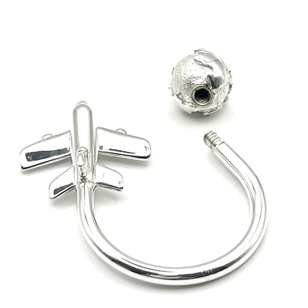 【美品】ティファニー 飛行機 地球儀モチーフ キーリング