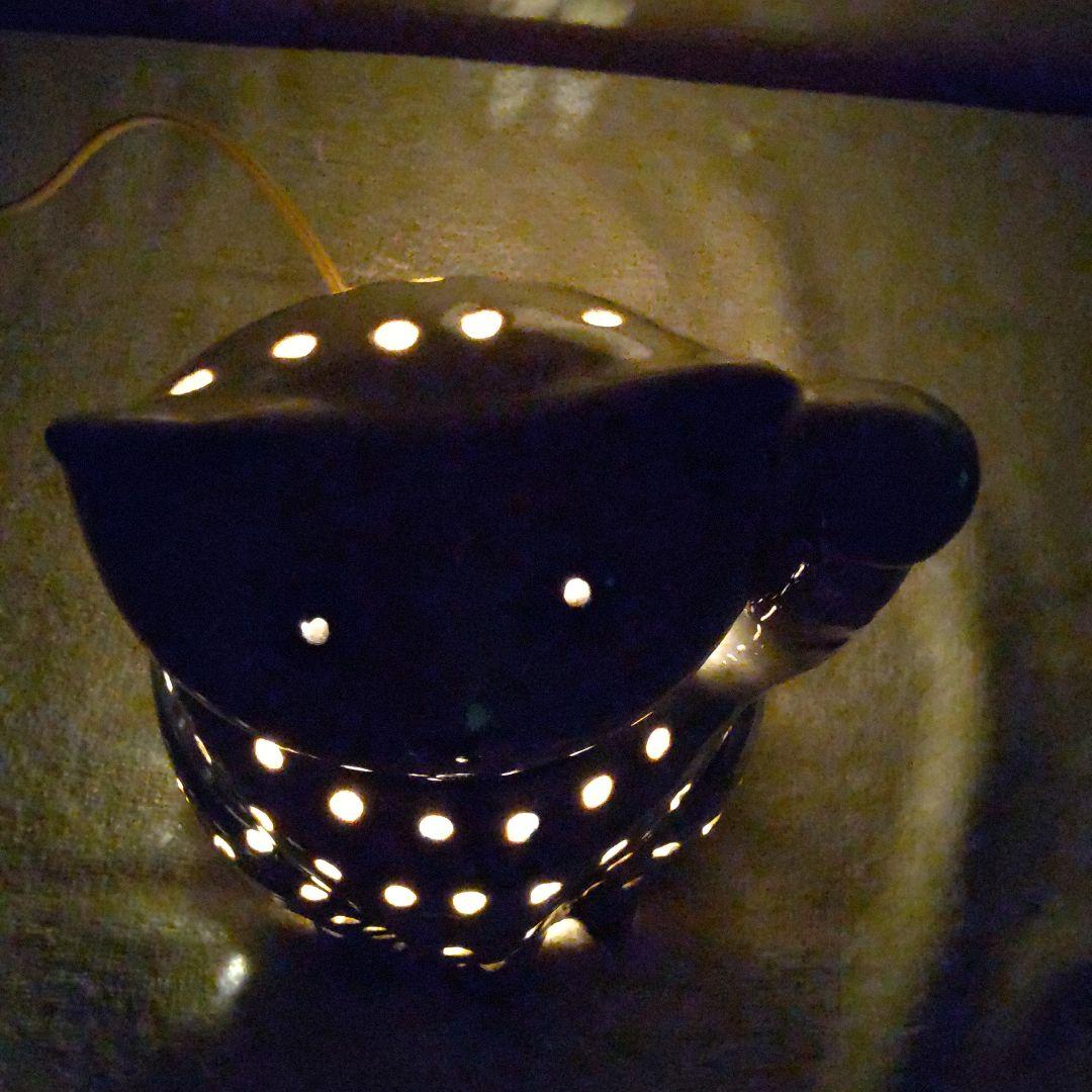 昭和レトロ　陶器の猫のランプ 　猫の照明