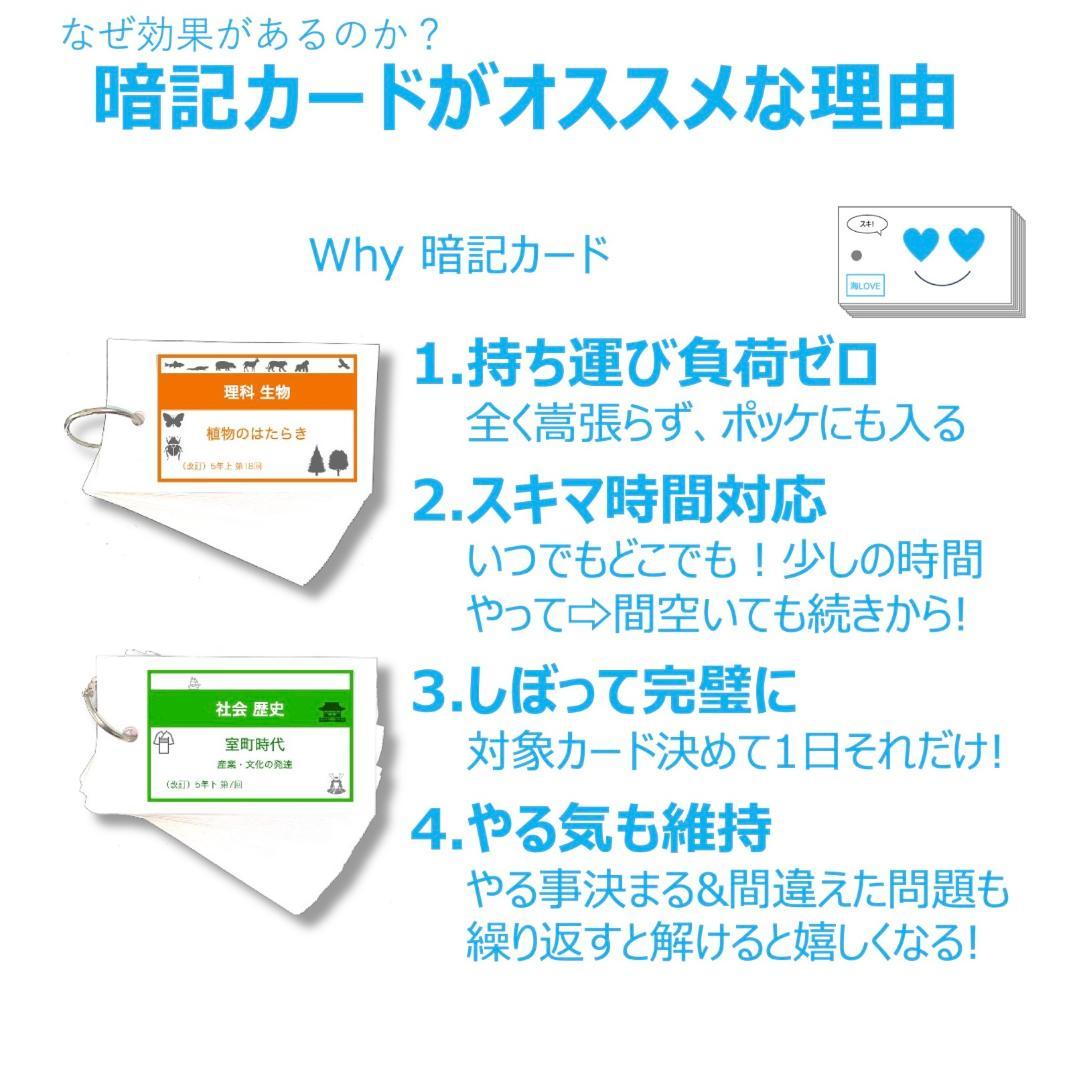 中学受験 暗記カード【5年下 理社国16-18回】 予習シリーズ 組み分け対策
