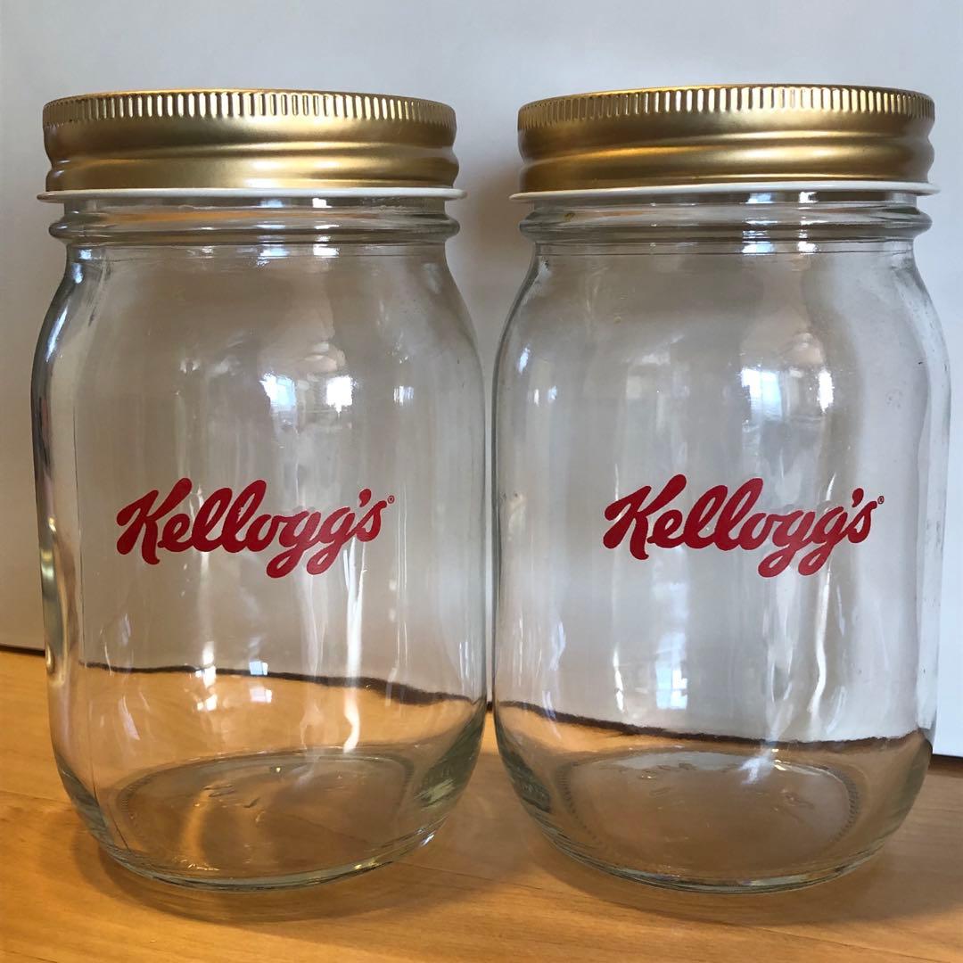 ケロッグ　ヴィンテージ　ガラスキャニスター　ガラス 保存瓶　希少 レア　2セット