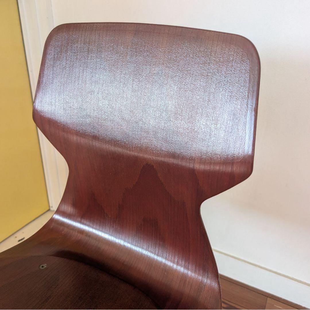 vintage ブラウン木製スタッキングチェア レトロ