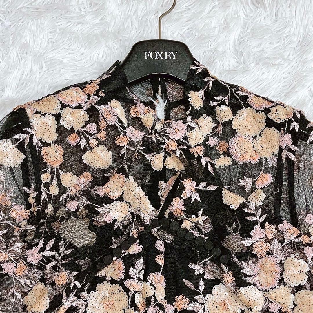 美品★self-portrait★ミッドナイトフローラルメッシュワンピースM相当