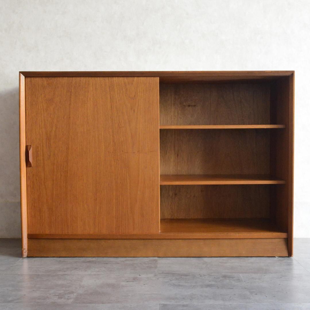 ヴィンテージ チーク ガラスキャビネット カップボード ディスプレイキャビネット