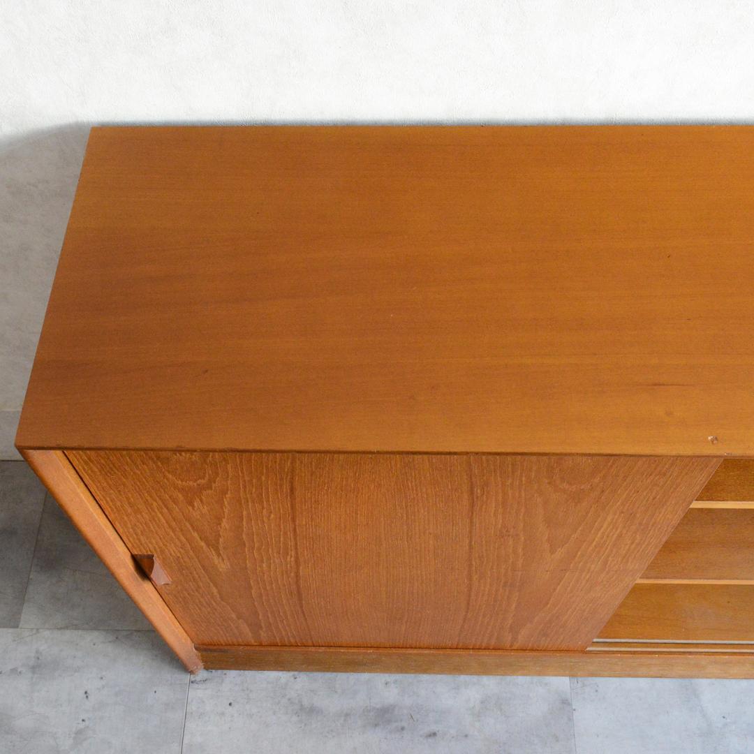 ヴィンテージ チーク ガラスキャビネット カップボード ディスプレイキャビネット