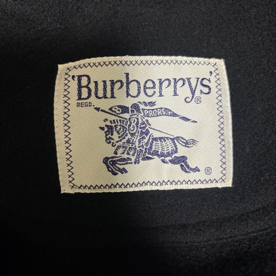 美品　バーバリーズ　シャドーチェック　カシミヤ ウールロングコート ブラック 黒