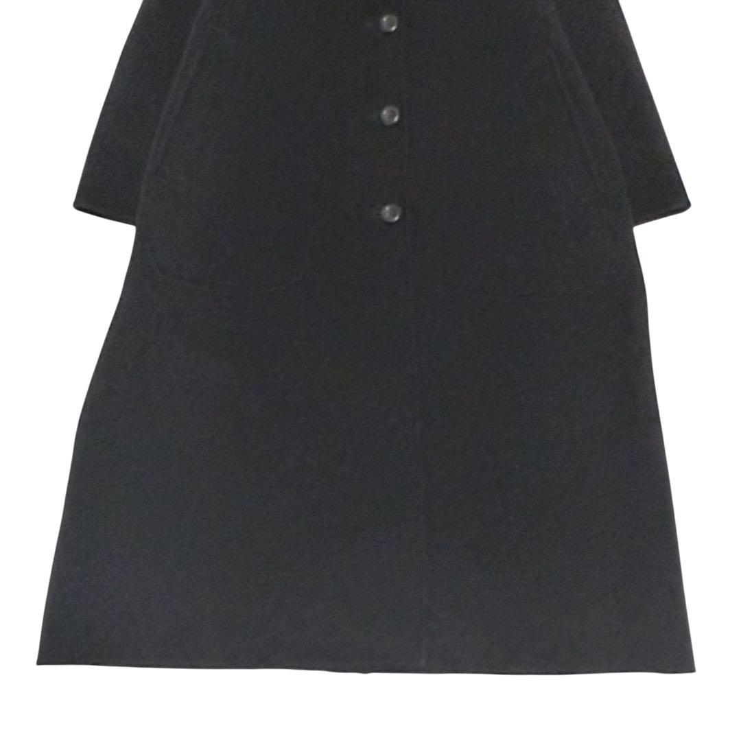 美品　バーバリーズ　シャドーチェック　カシミヤ ウールロングコート ブラック 黒