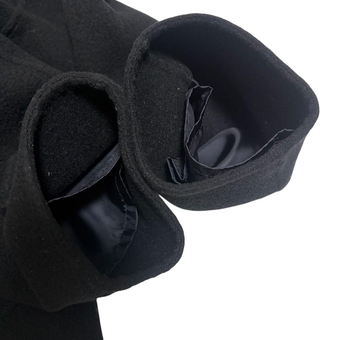 美品　バーバリーズ　シャドーチェック　カシミヤ ウールロングコート ブラック 黒