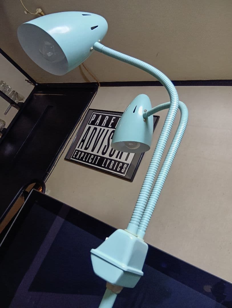 1980's　インダストリアル　ミッドセンチュリーモダン　ツイン　フロアランプ