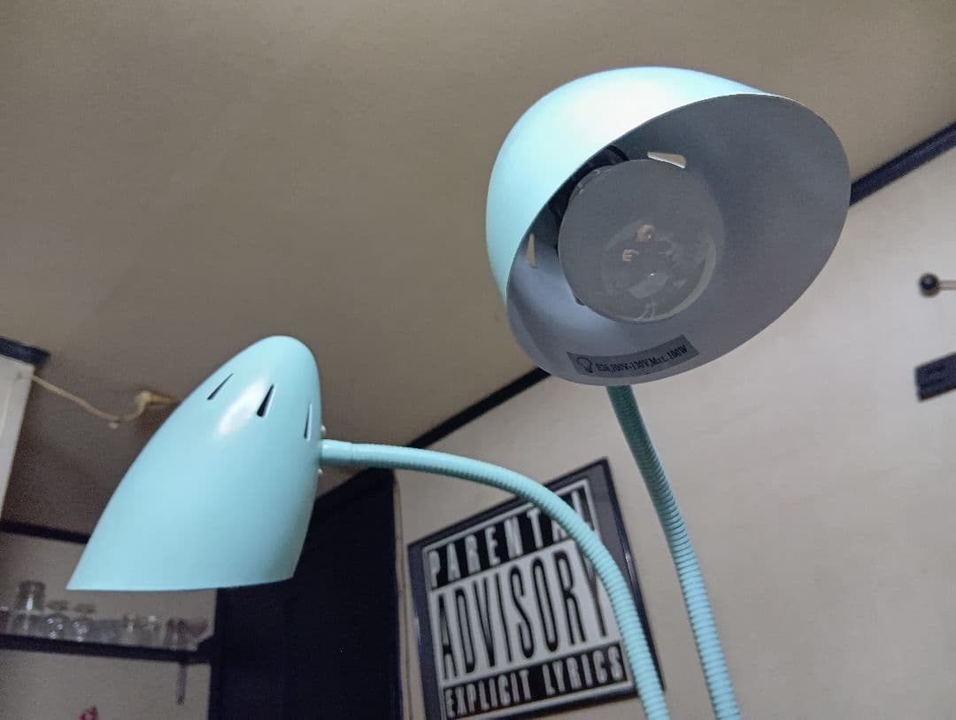 1980's　インダストリアル　ミッドセンチュリーモダン　ツイン　フロアランプ