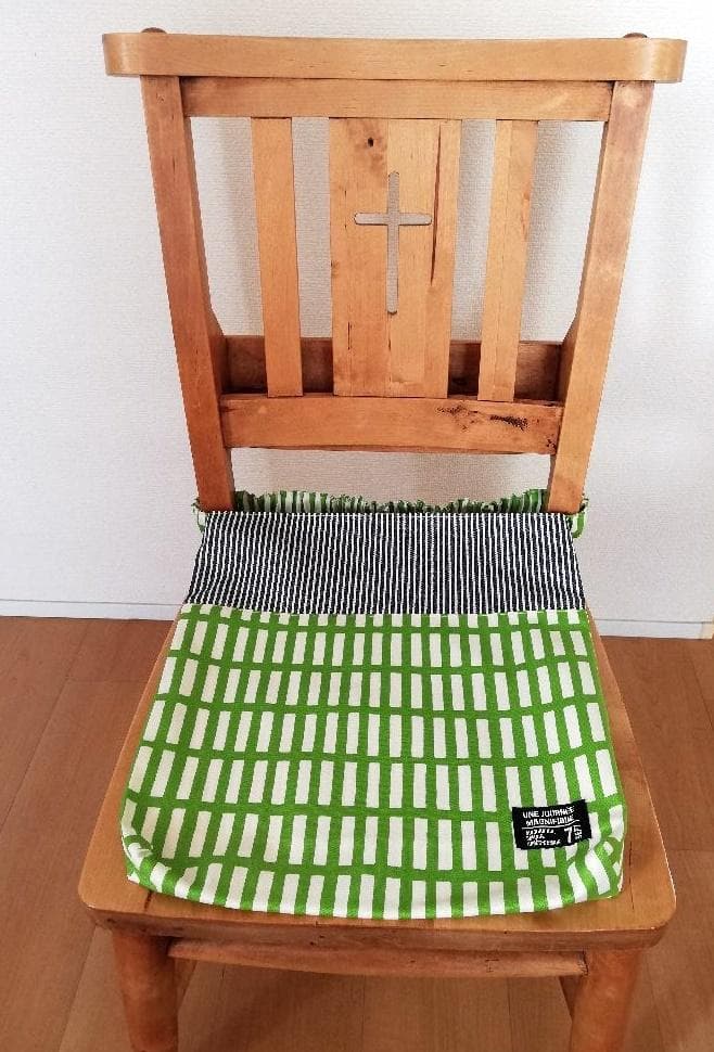 入園入学準備用品　オーダー受付 椅子座布団カバーOR防災頭巾カバー　　格子　北欧