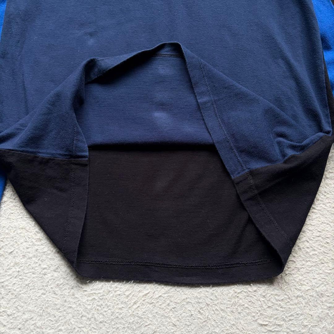 【美品】マルタンマルジェラ ロンT 4つタグ 切替 ドッキング ブルー系 44