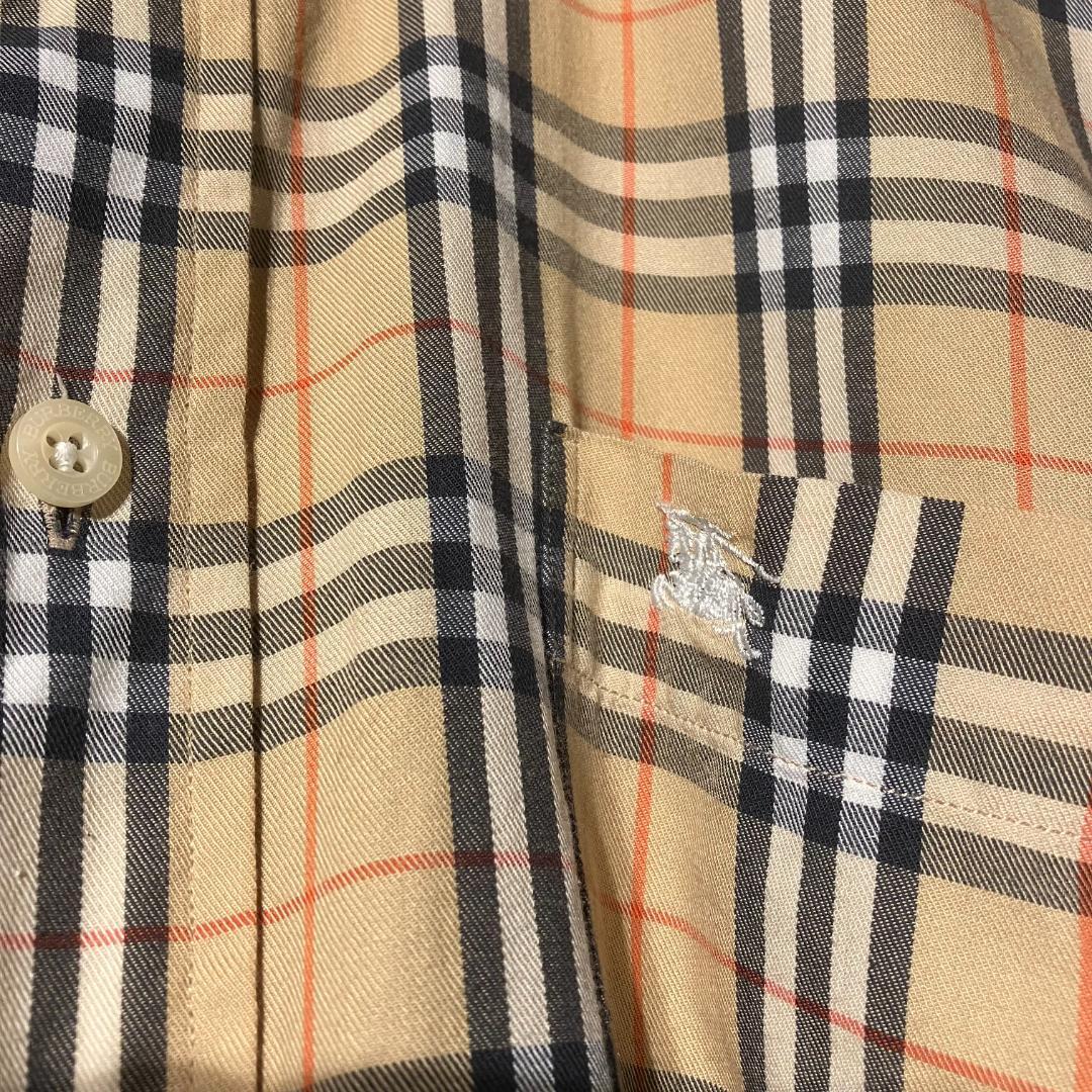 Burberrys　長袖/ボタンダウン/チェック/総柄/刺繍ホースロゴ　サイズL
