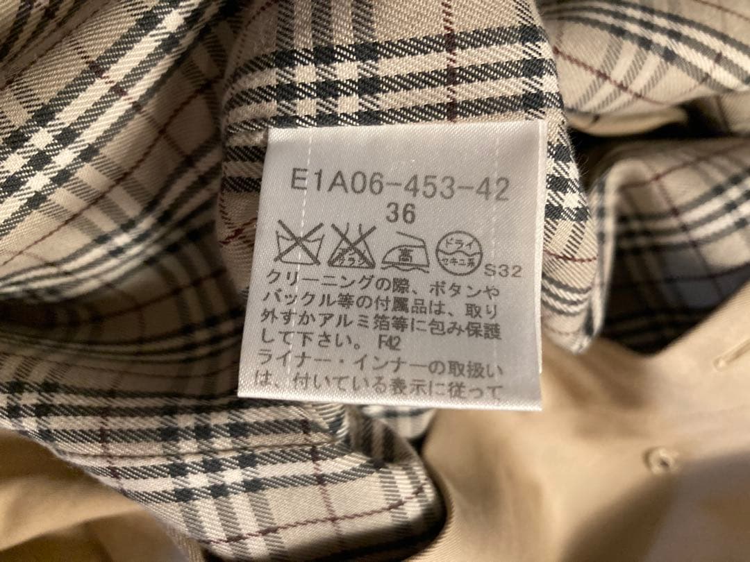 バーバリーブルーレーベル トレンチコート ノバチェック ベルトライナー付
