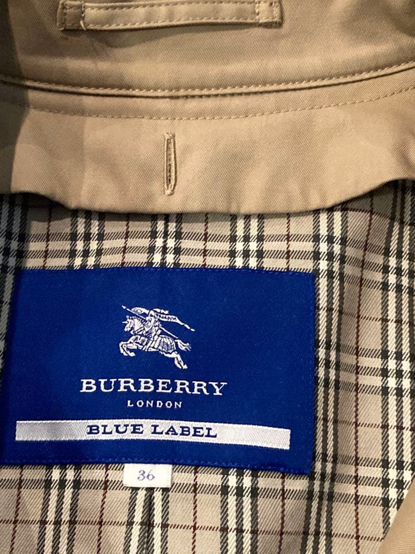 バーバリーブルーレーベル トレンチコート ノバチェック ベルトライナー付