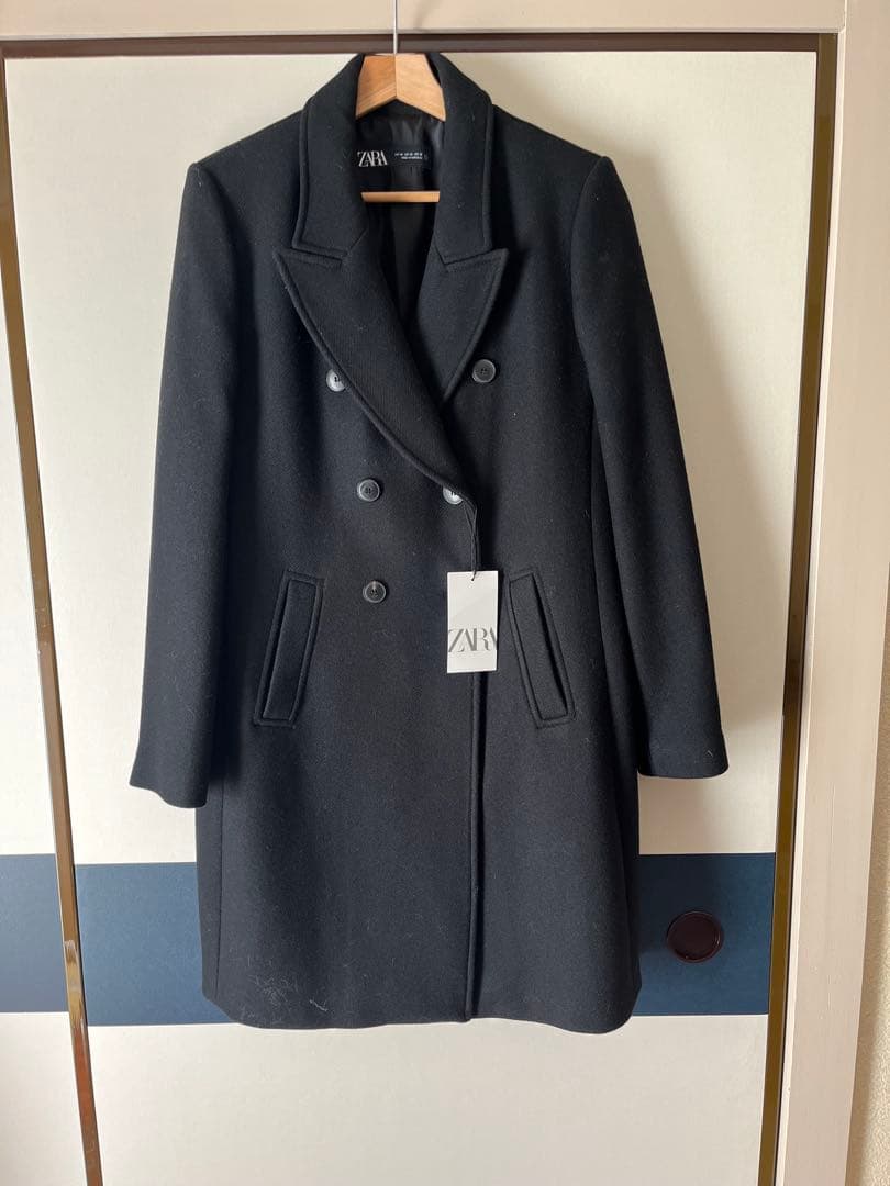 ZARA ブラック チェスターコート XL