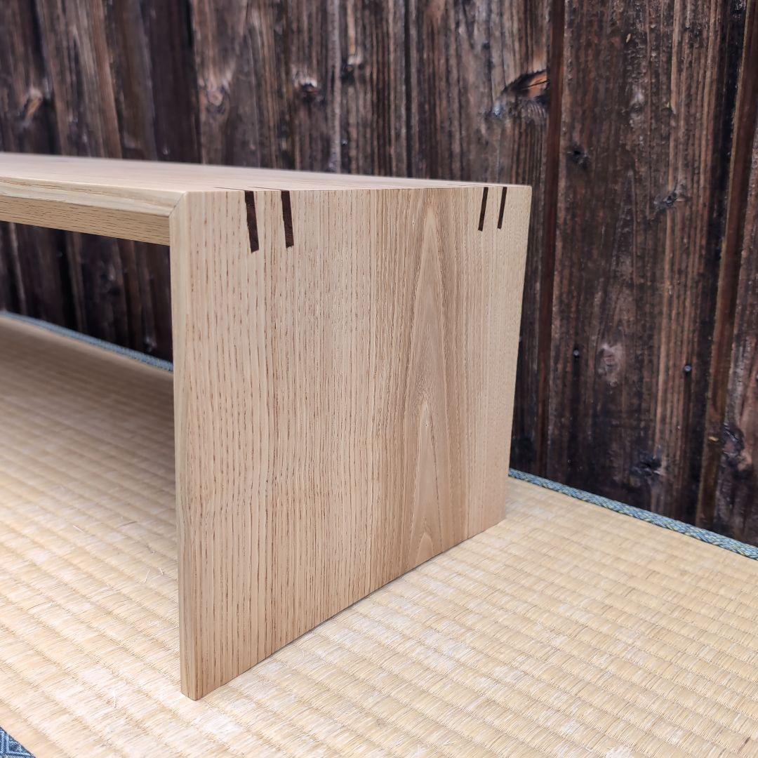 栗板のシンプルな置台　コの字　花台　什器　 無垢板の家具