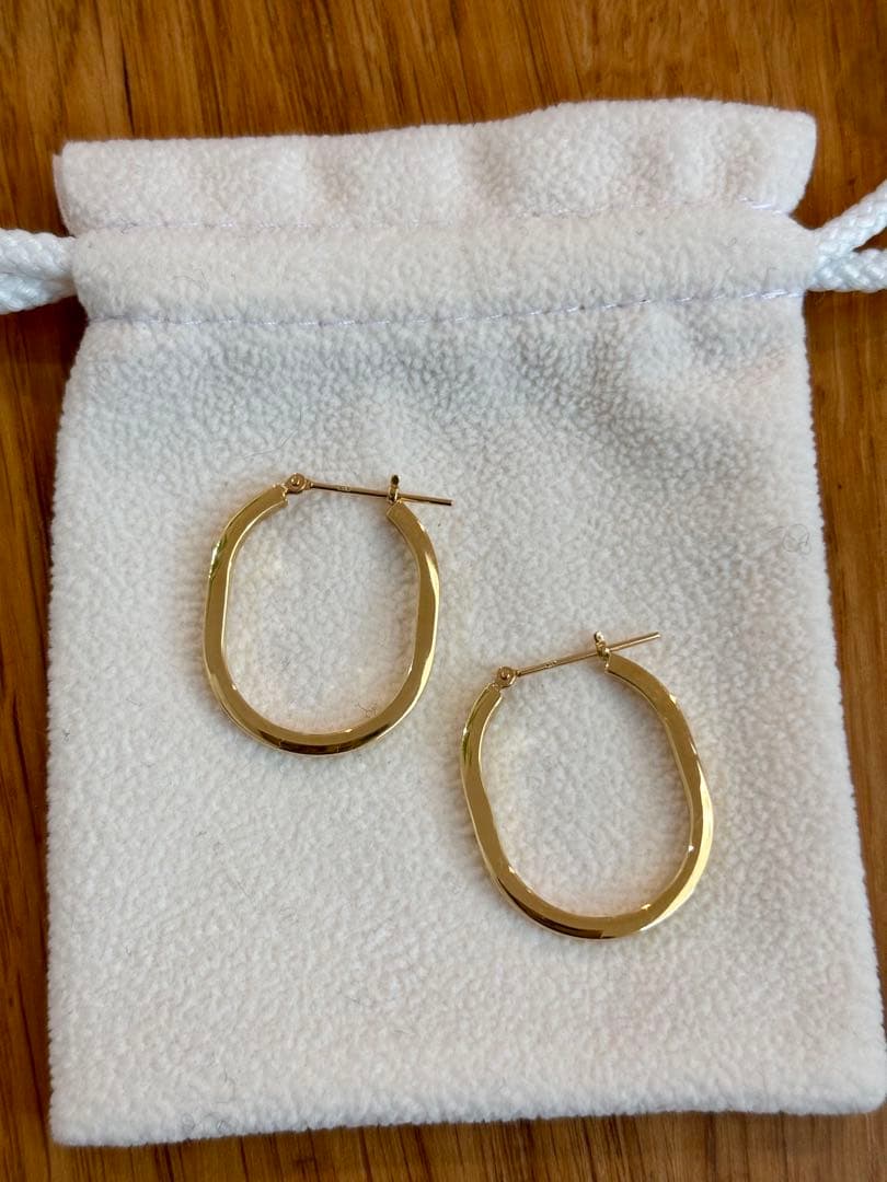 保証書付き　RAPA K18 YG アノルス ラージ フープピアス