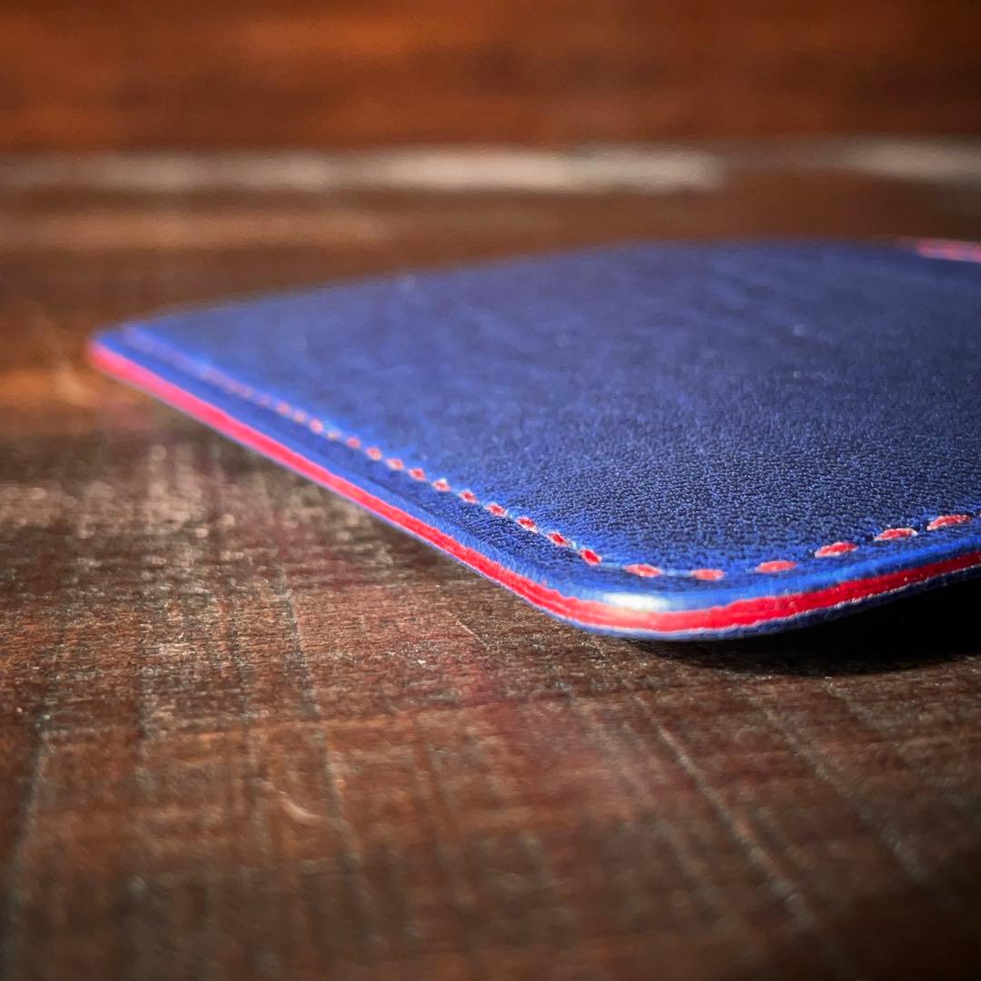 【キッキ】5ポケットカードホルダー（ブルー&レッド）メガネケース（ブルー）