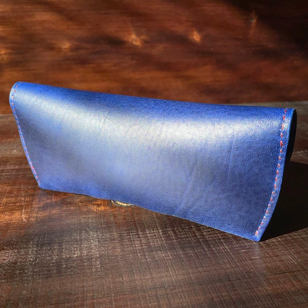 【キッキ】5ポケットカードホルダー（ブルー&レッド）メガネケース（ブルー）