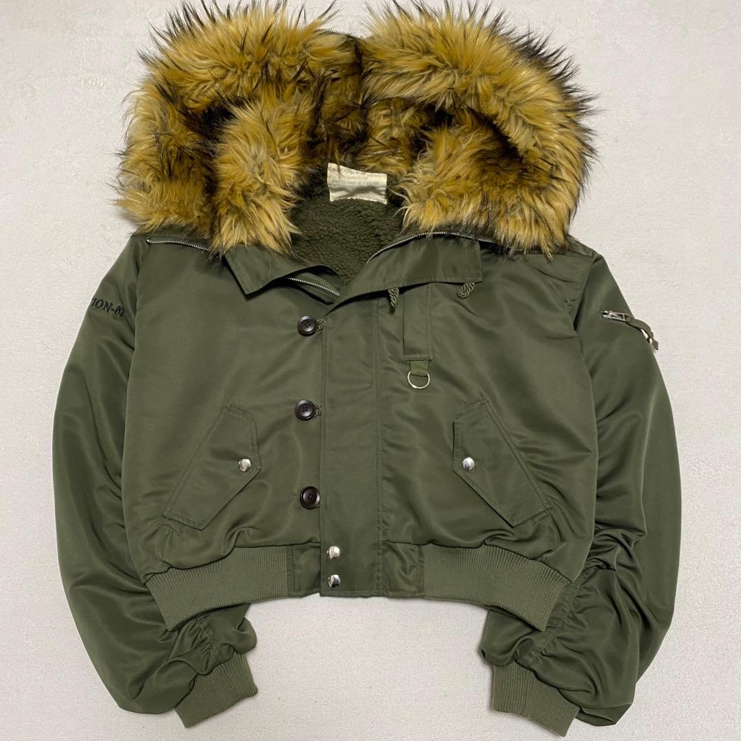 N-2B フライトジャケット　カーキ　archive y2k 00s 短丈