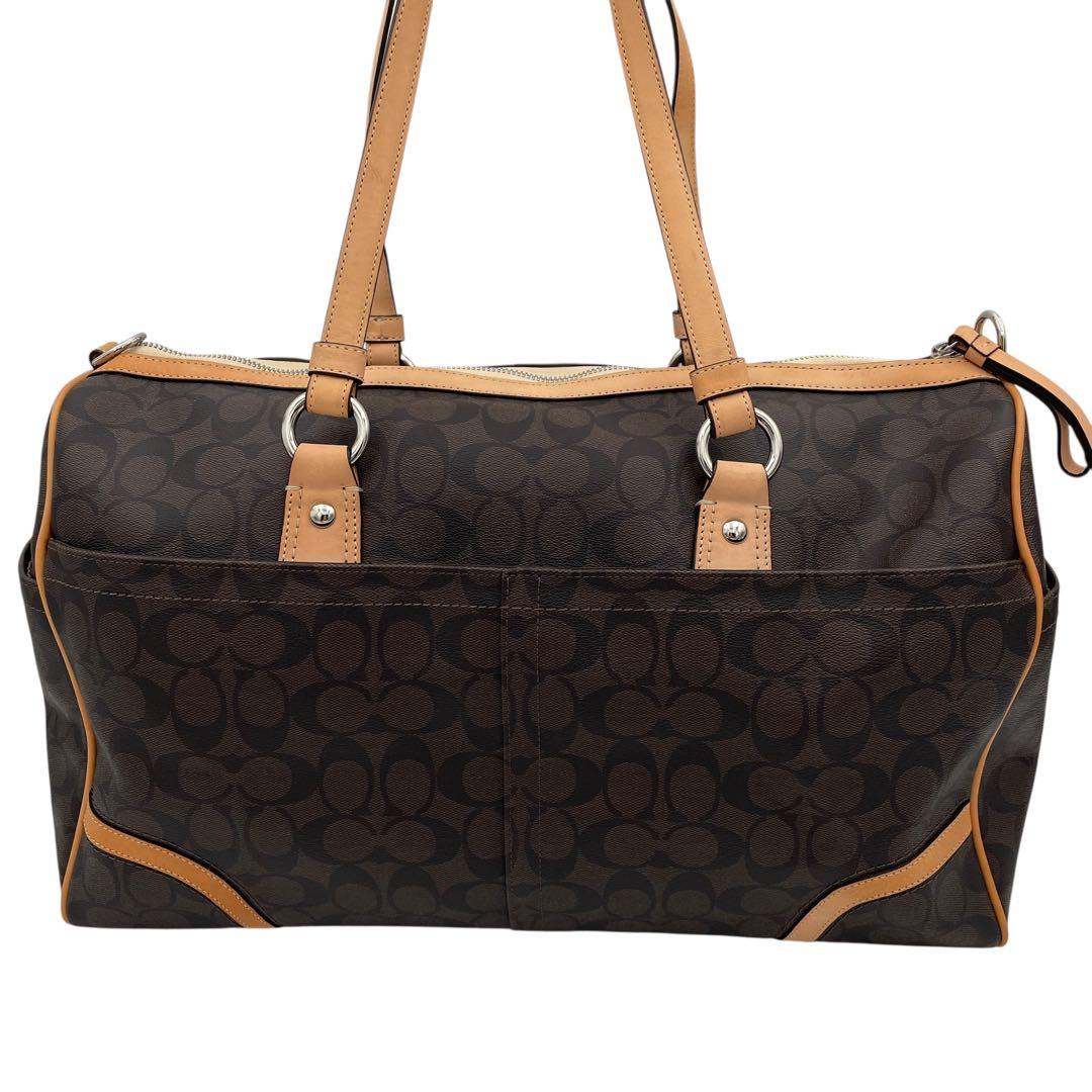 美品✨COACH ボストンバッグ シグネスチャー PVC ブラウン 2way