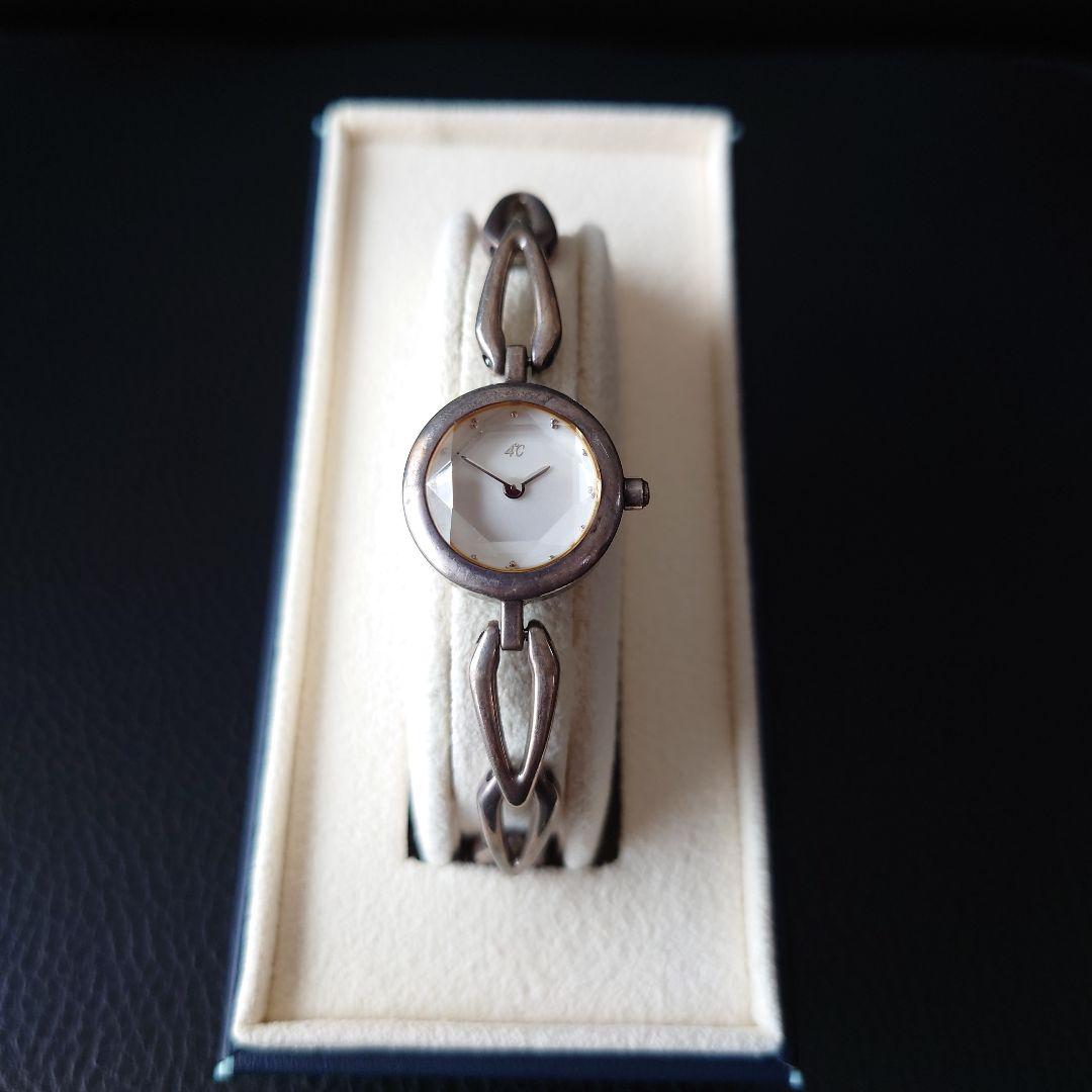 4℃ レディース腕時計 シルバー925　カットガラス