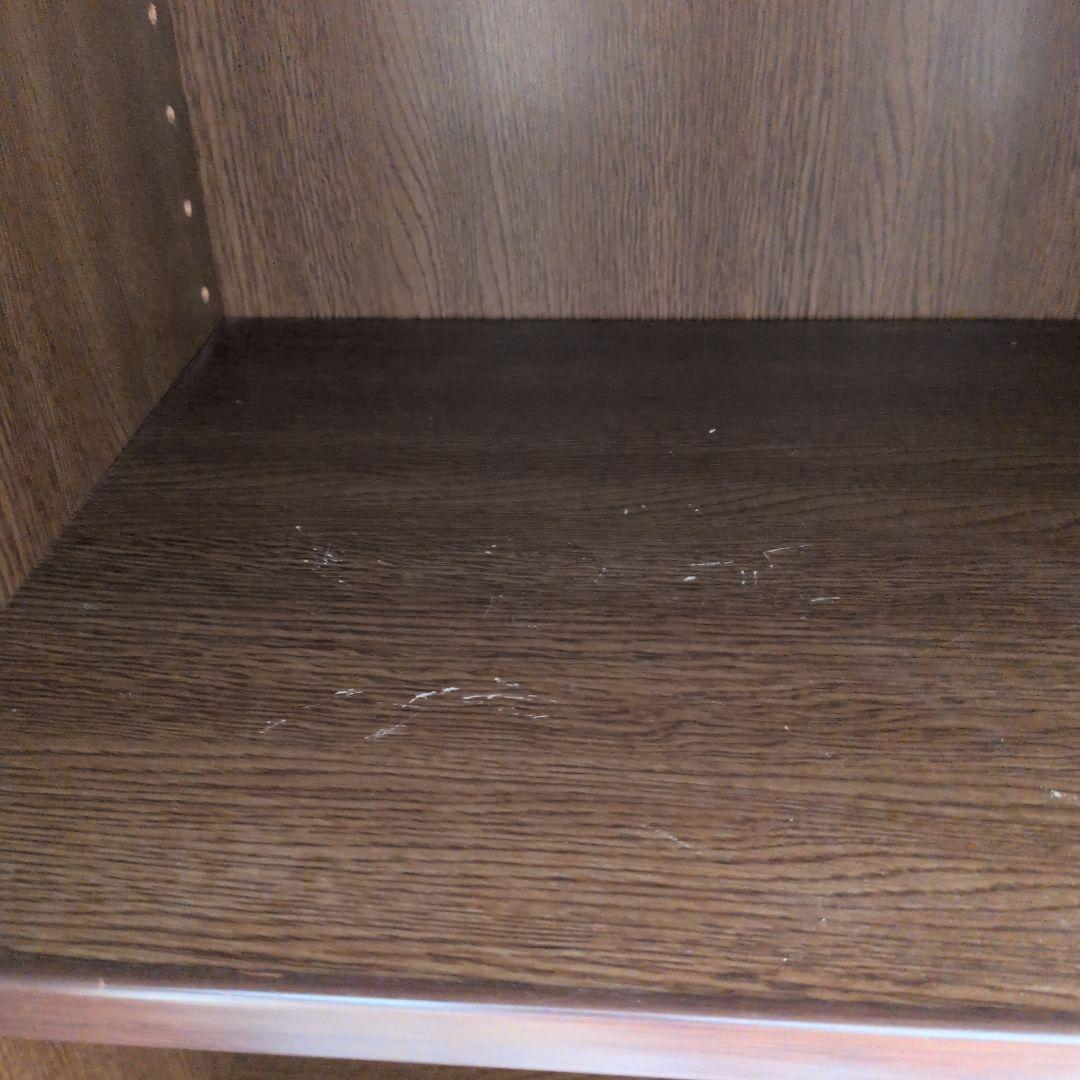 ブラウン ガラス扉本棚