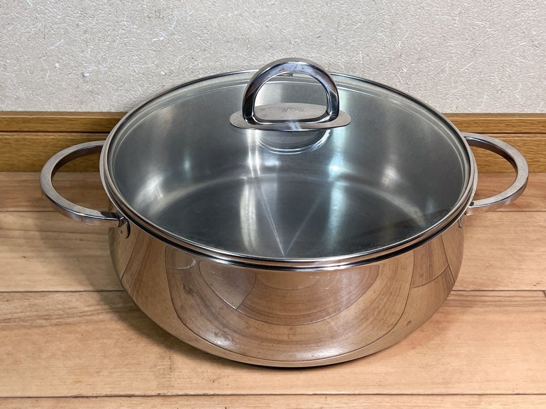 Fissler ガラス蓋付きステンレス鍋 （IH非対応）