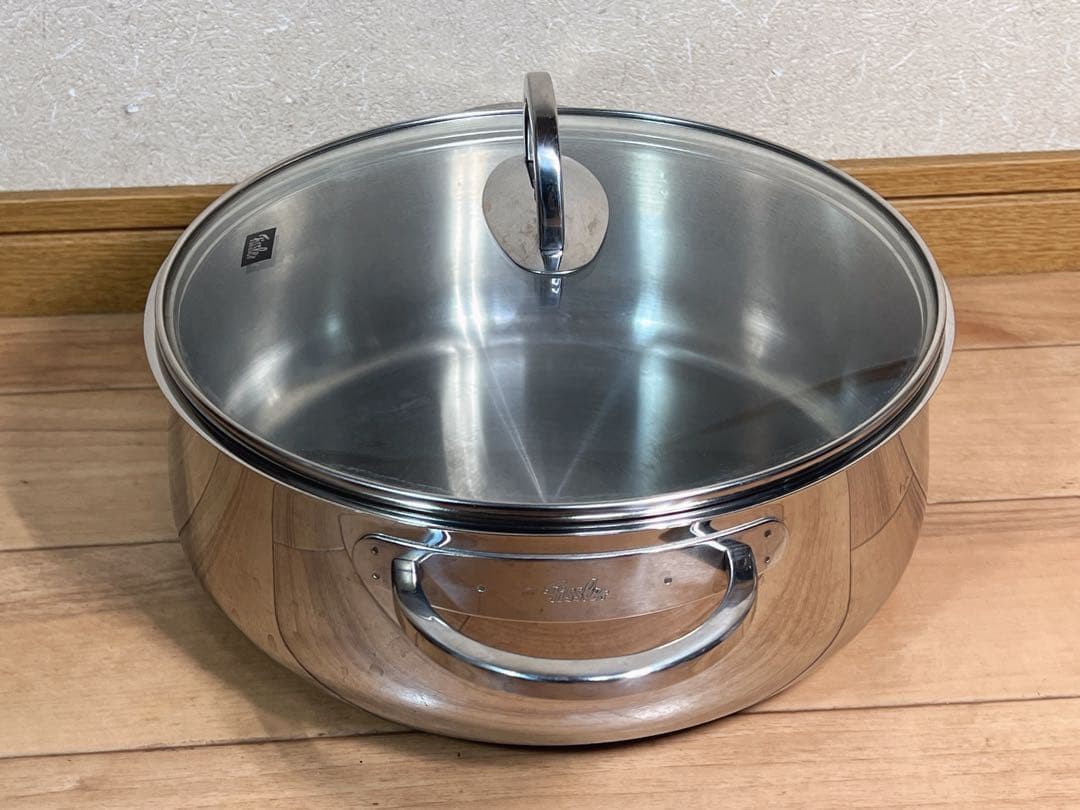Fissler ガラス蓋付きステンレス鍋 （IH非対応）
