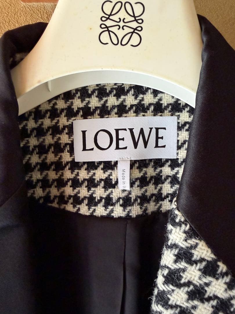 LOEWE ロエベ　メンズ千鳥格子柄2Bテーラードジャケット